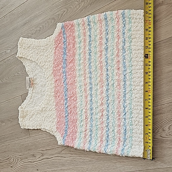 Vintage Soft Girl Pastels Eclectic Grandpa Knubby Pastel Sleeveless Top, Med - Picture 11 of 11